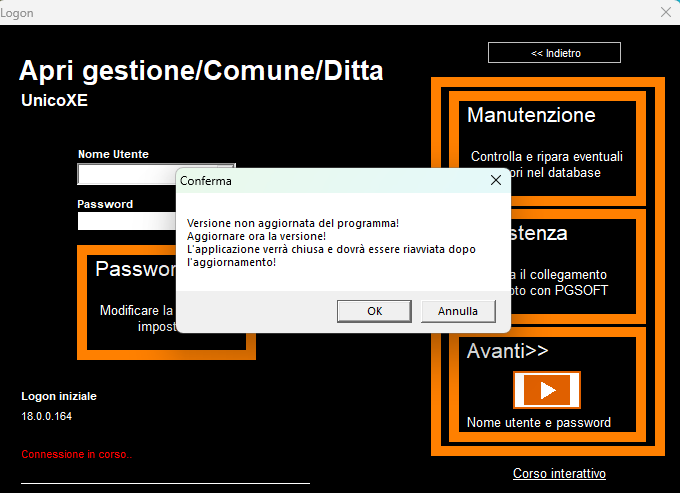 Conferma della configurazione